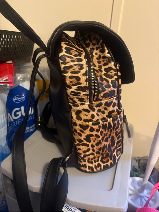 Juicy Couture Leopard Print Mini Backpack with Gold Hardware